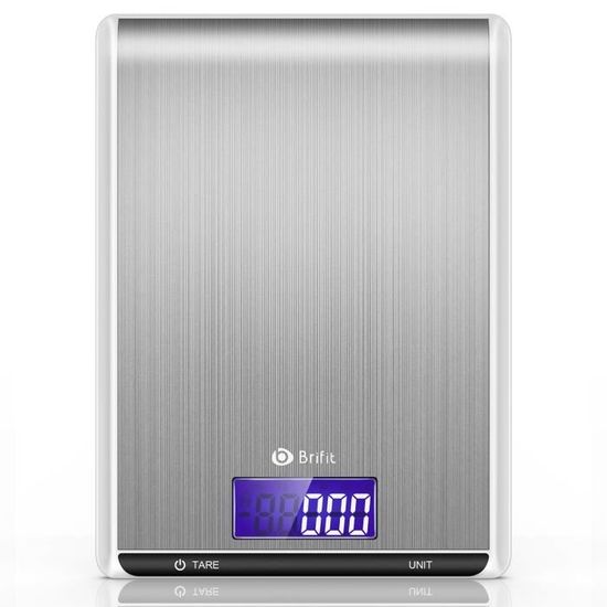 Balance De Cuisine électronique 5 Kg - Précision 1 G, Verre Trempé Design Marbre, écran LCD, Fonction Tare ! - 6