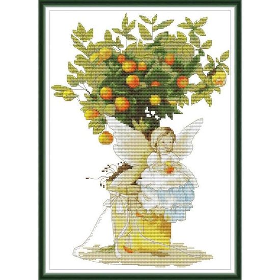 Kit Broderie Point De Croix Tournesol Pour Débutants - Tissu Imprimé 30x40cm, Fils Et Accessoires Inclus