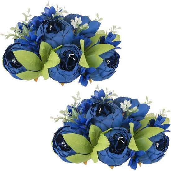 12 Fleurs Flottantes En Soie Bleues – Pour Bougies, Vases, Décoration Mariage Ou Table