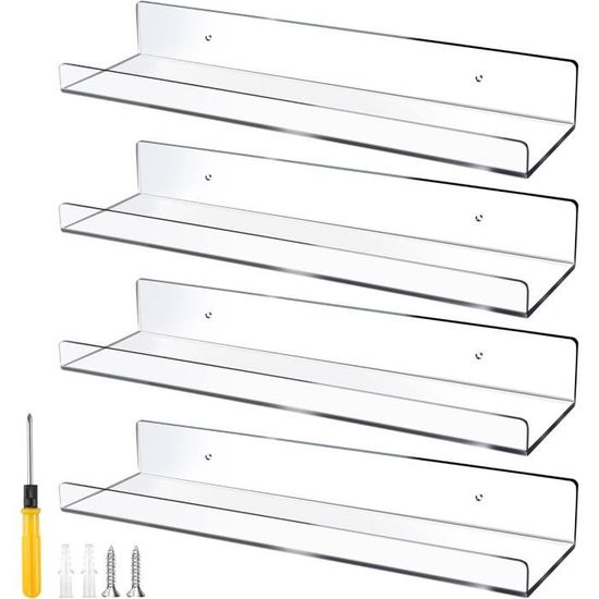 Etagères Murales en Acrylique Lot de 3 - Etagères Flottantes Etagere