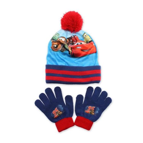 Ensemble Bonnet Hiver à Pompon Et Gants Scart Pour Enfants - Laine Tricotée Doublée Polaire 3-9 Ans