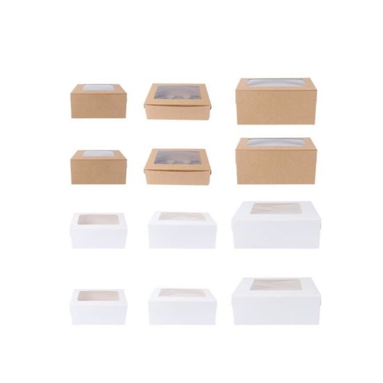 Boîtes à Gâteaux Professionnelles SafePro 444C 4x4 - Carton Blanc, Verrouillables, Lot Par 200
