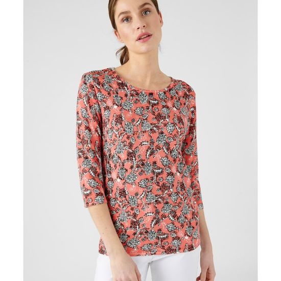 Haut à Manches 3/4 Rose Transparent à Motifs Fleurs Gap - Taille S - Occasion Très Bon état
