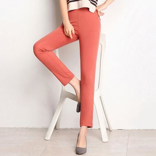 Pantalon Large Femme Taille Haute En Lin Et Polyester - Coupe Décontractée Pour Toutes Occasions