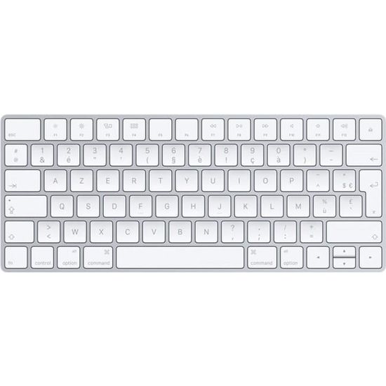 clavier pc Apple Magic Keyboard MLA22F/A - Clavier sans fil compact Bluetooth rechargeable (AZERTY, Francais)