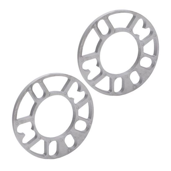 Entretoises Roue Alliage Aluminium 10mm Universelles 4/5 Goujons - Kit 2 Pièces Argent
