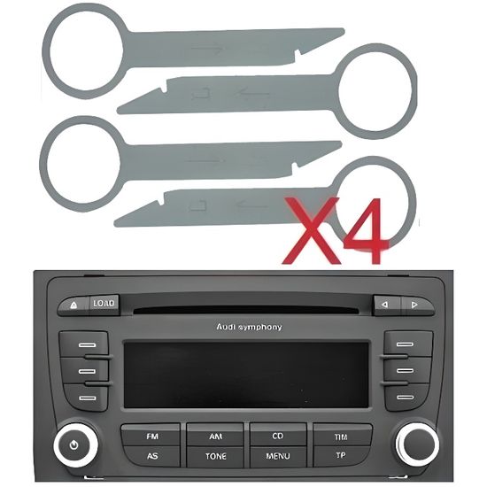 x4 clés d'extraction de démontage pour autoradio VW, SEAT, AUDI, SKODA, FORD