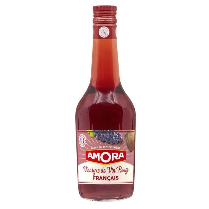 AMORA Vinaigre Français de Vin Rouge Bouteille - 600 ml
