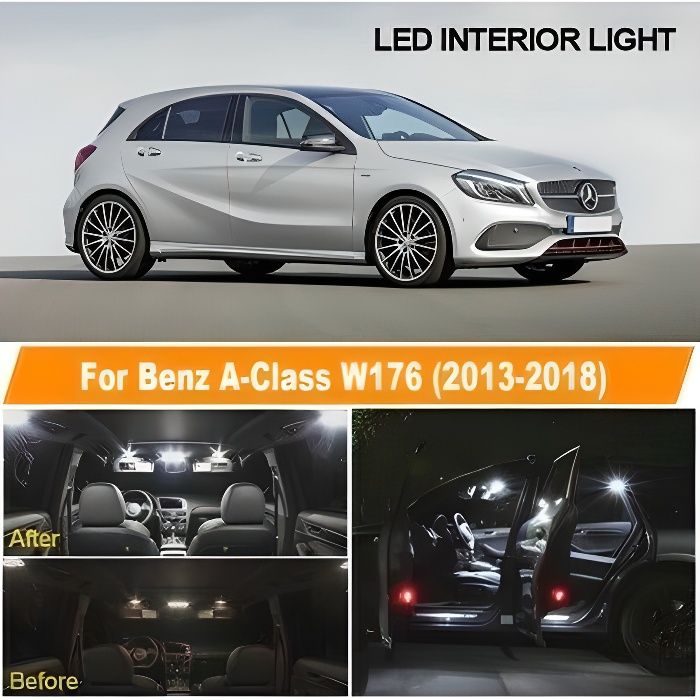 Pack Ampoules LED pour Mercedes Benz classe A W176 éclairage intérieur Blanc