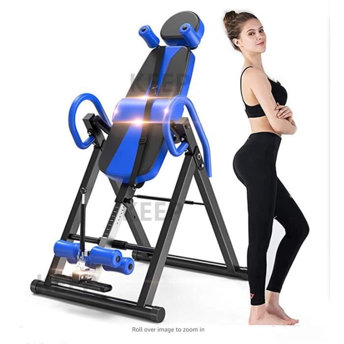 KEEP Pro Table d'Inversion Pliante Pour Exercices du Dos Exercice Maison(Noir&Bleu)