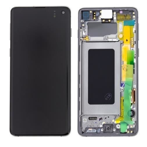 Ecran complet + Coque avant Samsung Galaxy S10 (G973). Originale (Noir)