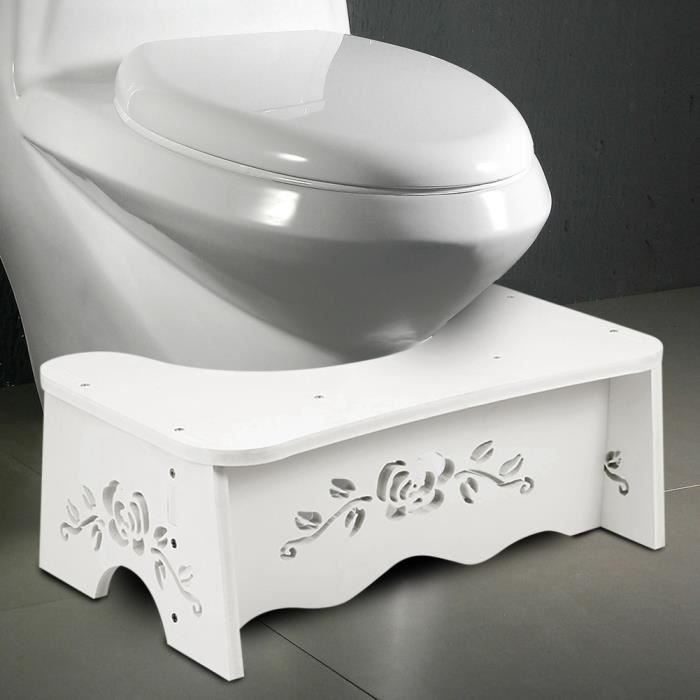 7 pouces Tabouret de toilette accroupi antidérapant éviter la constipation antidérapant Tabouret motifs sculptés de salle de bains
