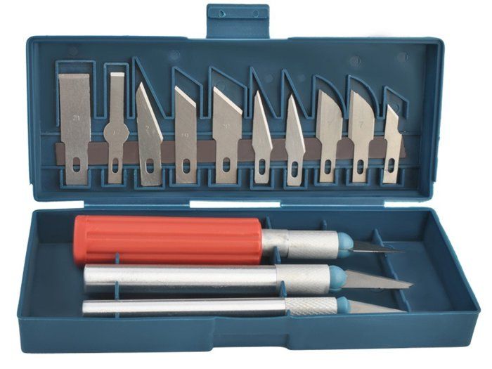 coffret 3 cutter et 10 lames pour modélisme sedip