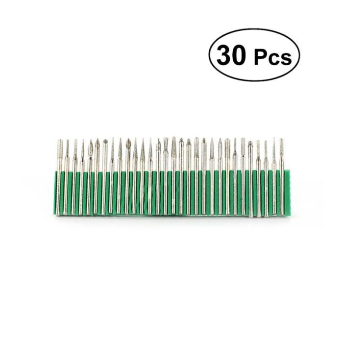 30 pièces Durable de haute qualité Premium 3.0mm diamant monté points ensemble pour PONCEUSE MANUCURE - PONCEUSE PEDICURE