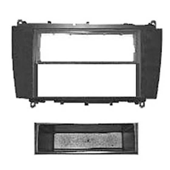 Adaptateur de façade d'autoradio 2x simple DIN Noir Mercedes CLK 2006 >