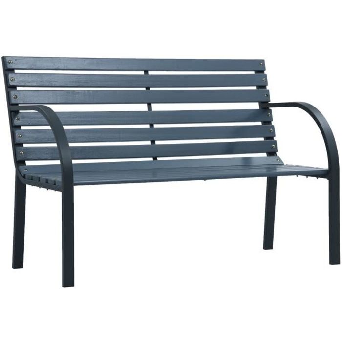 Banc de Jardin Terrasse Style Contemporain Banquette de Jardin Extérieure 2-3 Places à l’Extérieur 120 cm Gris Bois