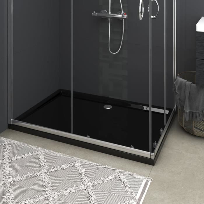 Haute qualité FLY75892 - Receveur Bac de douche Antidérapant - rectangulaire ABS Noir 80x120 cm