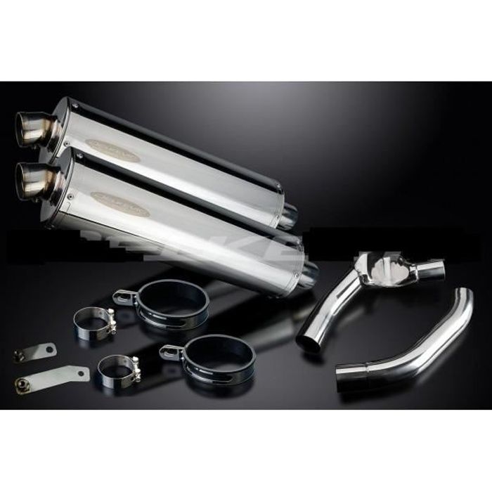 HONDA 1000 CBR F-87/99- PAIRE SILENCIEUX ECHAPPEMENT OVALE INOX 450 mm-DELK