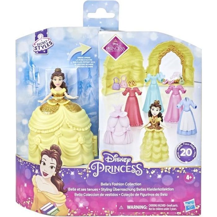 DISNEY PRINCESSES - Secret Styles - Mini belle et ses tenues - coffret Poupée avec 6 tenues - jouet pour enfants - à partir de 4 ans