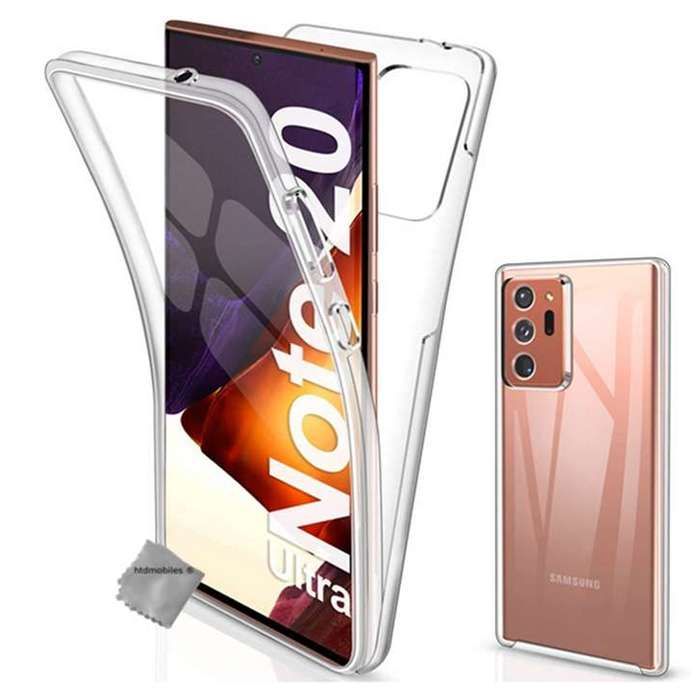 Coque silicone gel fine 360 integrale (avant et arriere) pour Samsung Galaxy Note 20 Ultra + film ecran - TRANSPARENT