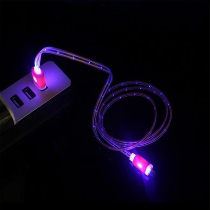 Cable Smiley Lightning pour IPHONE LED Lumière APPLE Chargeur USB Connecteur (BLANC)
