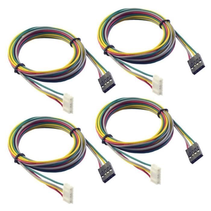 4 pièces 1 M câbles de moteur de cordon d'alimentation fils de ligne durables pour imprimante 3D NEMA 17 pas à CHAUFFE BIBERON