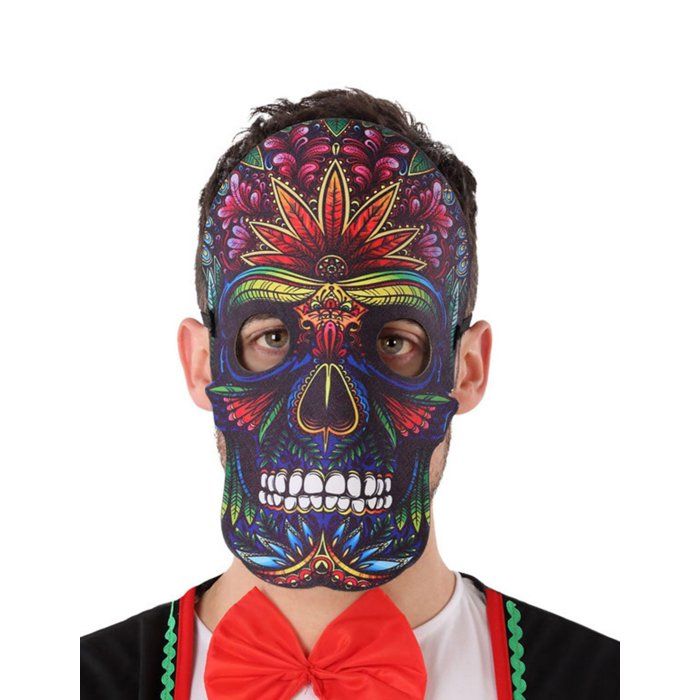MASQUE DIA DE LOS MUERTOS CUIR ET FEUTRINE DEGUISEMENT ADULTE HALLOWEEN