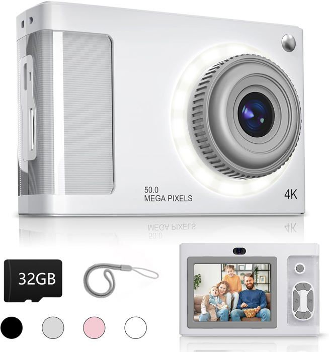 Appareil Photo Numérique Enfant 20MP Jemora - Écran 2 Pouces, Double Objectif, 720P, Idéal Pour Premiers Selfies