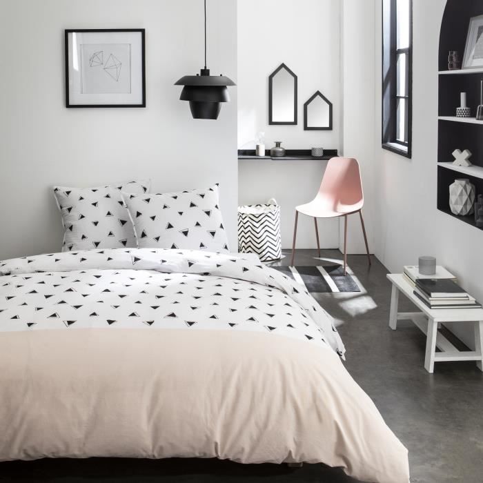 TODAY Parure de couette Sunshine #2.17 - 100% Coton - 220 x 240 cm - Rose et blanc TODAY