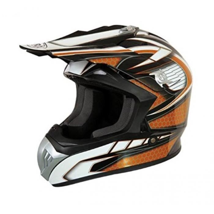 Casque pour moto cross enduro Quad ATV TORX Marvin déco orange taille XL 61-62 cm