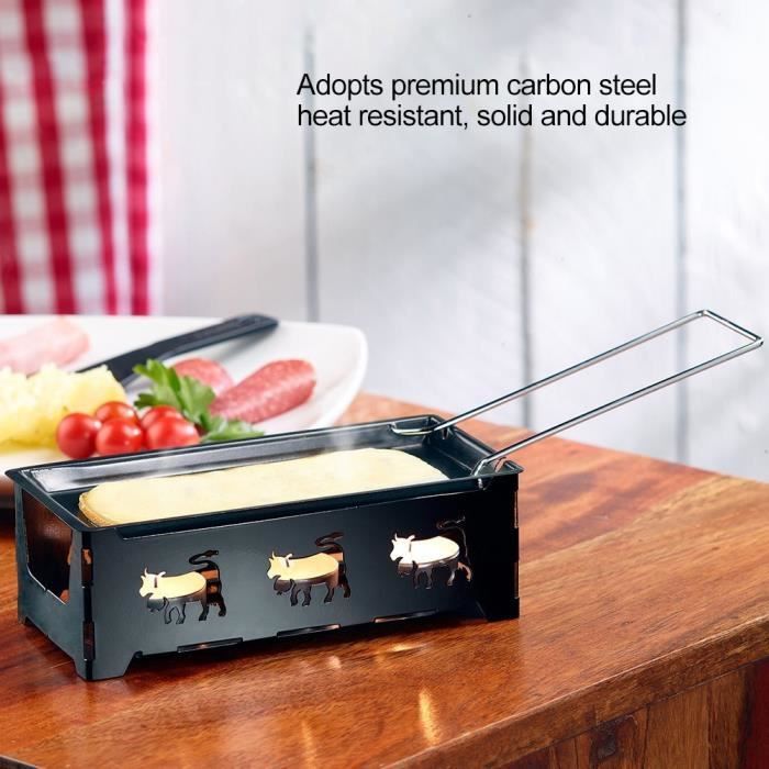 Plateau de cuisson Rotaster à raclette au fromage antiadhésif portable Ensemble de cuisinière à la maison Outil de grillage HAN4