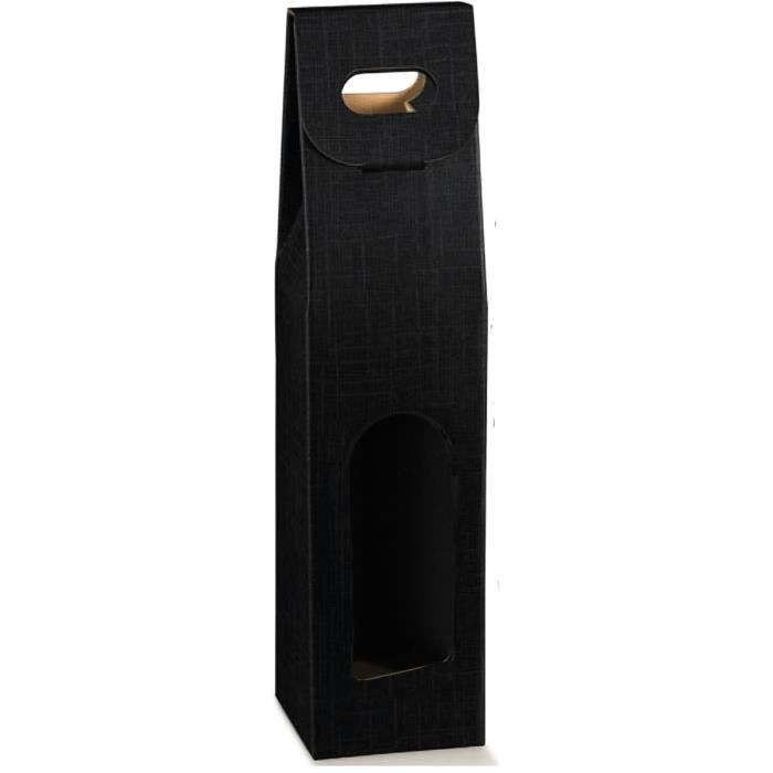 CLASSWINE Etui carton noir à fenêtre pour 1 bouteille