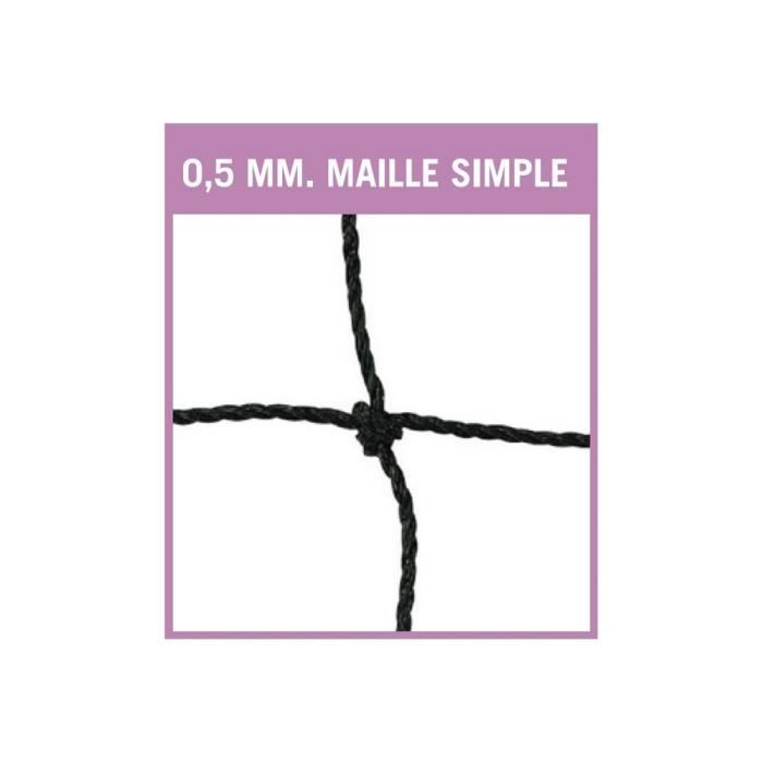 Filet de badminton PE 0,5mm-Bande PVC blanch-Maille simple de 29 mm