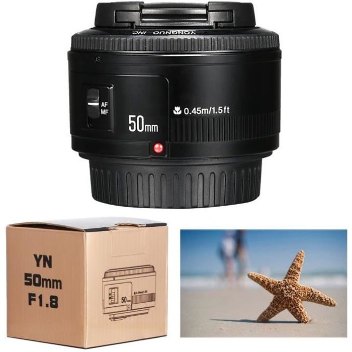 Yongnuo YN Objectif 50mm F/1.8 AF/MF pour Canon EF monture EOS Camera LF651