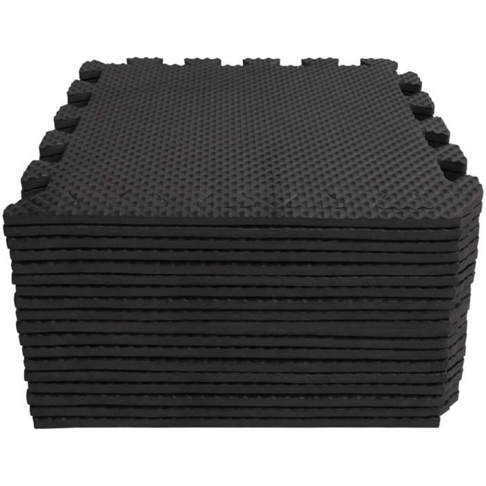 Tapis de Protection de Sol – 18 Dalles en Mousse Sans BPA, Tapis de Sol de Gym Pour Fitness, Gym, Musculation 30x30x1cm