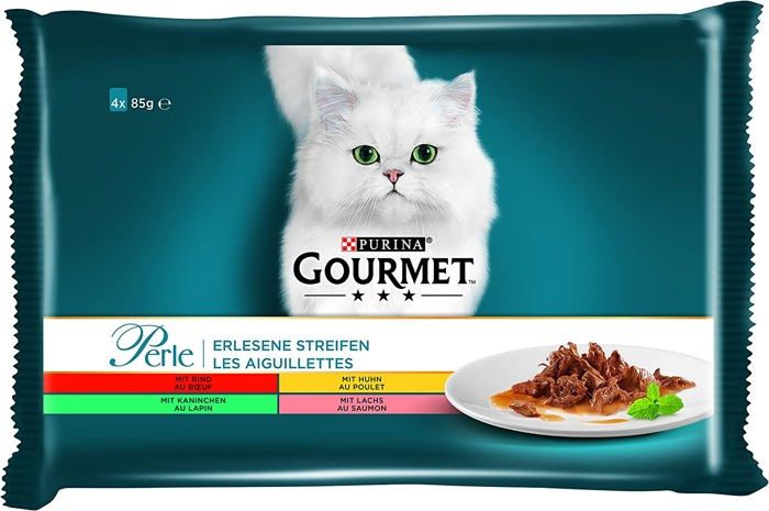 Nourriture humide pour chats - PURINA GOURMET - Perle - 12 x 4 sachets de 85 g - Sans colorants - Aliment équilibré