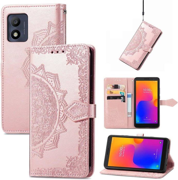 Coque Portefeuille En Cuir Pour Alcatel 1B (2020) - Housse Flip Noir - Neuf, Marque SDTEK