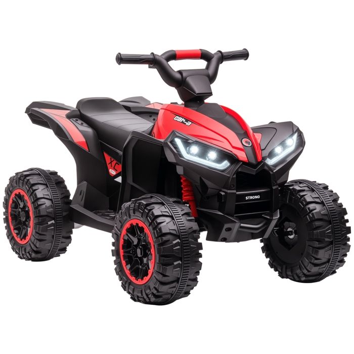 Quad électrique enfant 12 V - HOMCOM - 2 moteurs 2 vitesses 3-6 km/h - phares LED klaxon - de 3 à 5 ans - rouge
