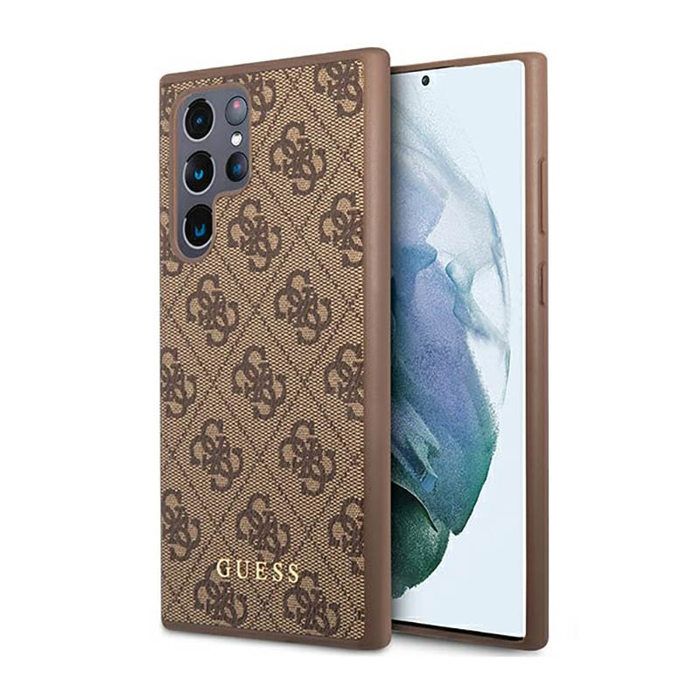 Coque de téléphone Guess Samsung Galaxy S23 Ultra Protection contre chocs Texture saffiano