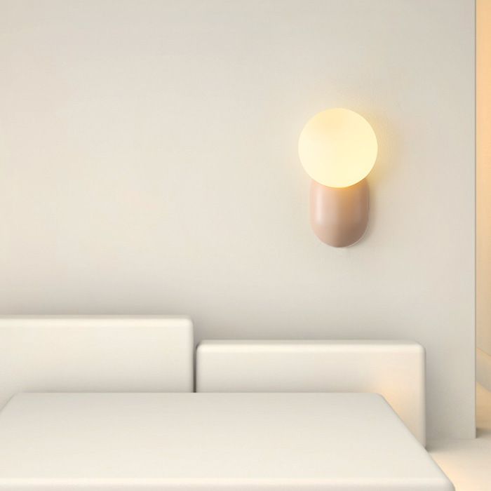 Applique Murale Nordique à LED Macaron pour Salon Chambre à Coucher Rouge clair - lumière chaude