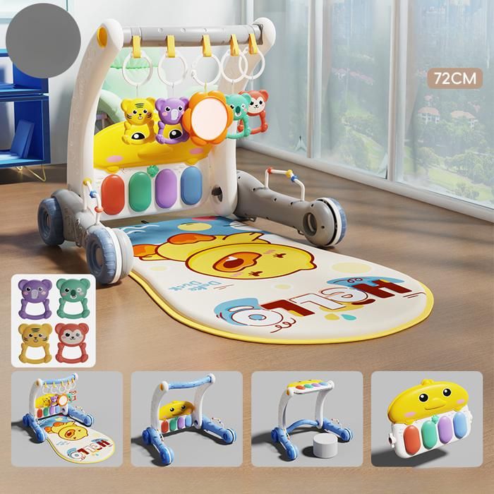 Trotteur 2 En 1 Pour Bébé Tapis de Jeu Plateau De Jeu De Piano Éclairé Amovible Jouet Dapprentissage De La Musique 4 Modes