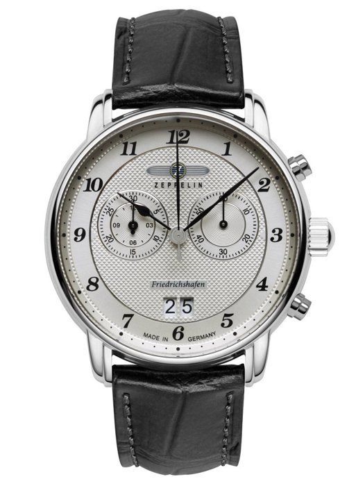 Montre - Homme - 8584-4 - Chronographe - Acier inoxydable - Cuir noir
