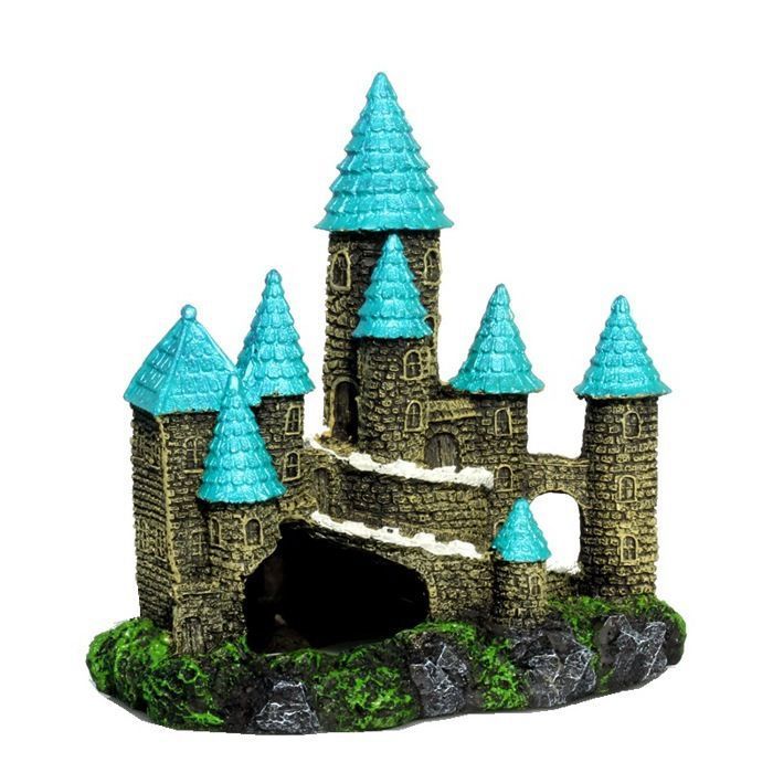 Meilleurs prix pour 1 pièce de décoration d'aquarium de bureau en résine, château de dessin animé, 17,6 x 12,5 x 16 cm