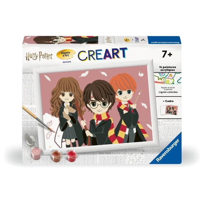 Ravensburger CreArt Kids 18x24 cm Numéro d'art Portrait de GroupeHarry Potter Kit de Peinture par numéros Dès 25835