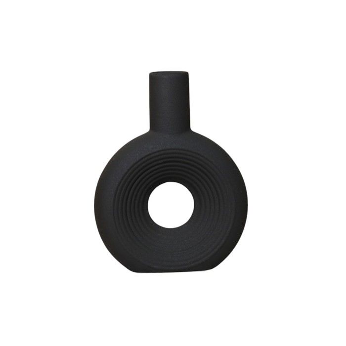 LUNARYA - Vase en céramique noir H22 cm LUNARYA - Vase en céramique noir H22 cm