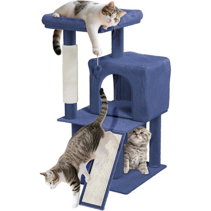 Meilleurs prix pour Arbre à chat - UISEBRT - K1138 - 49x46x93cm - Grotte et plateformes - Sisal naturel