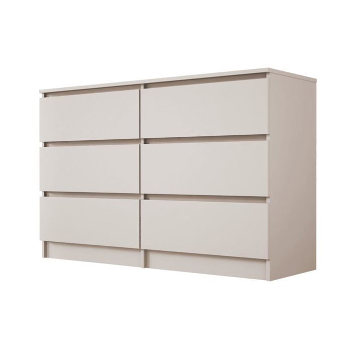 Commode - Cachemire - 6 tiroirs - 120 x 39 x 78 cm - Design moderne - Meuble de chambre