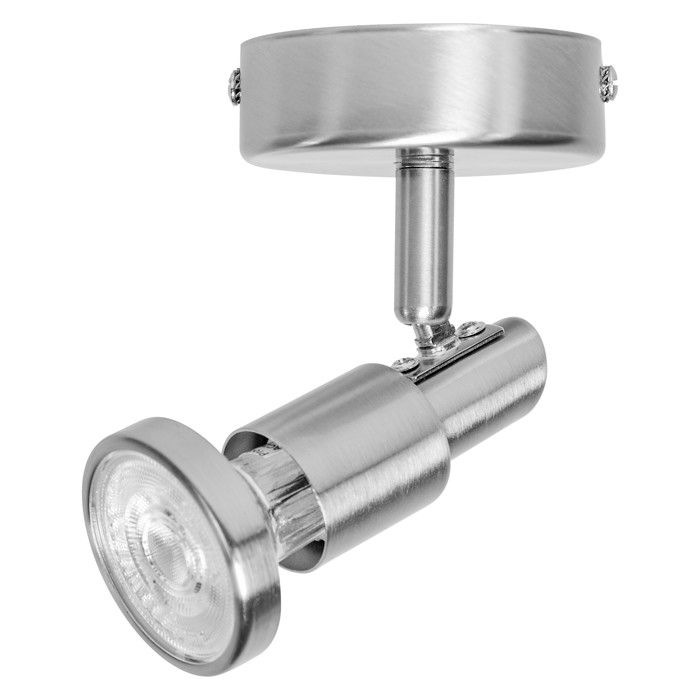 OSRAM Spot LED GU10 avec LED OSRAM lumière blanc chaud (2700 K) spot orientable plafonnier ou applique en nickel brossé 2 6W OSRAM Spot LED GU10 avec LED OSRAM lumière blanc chaud (2700 K) spot orientable plafonnier ou applique en nickel brossé 2 6W