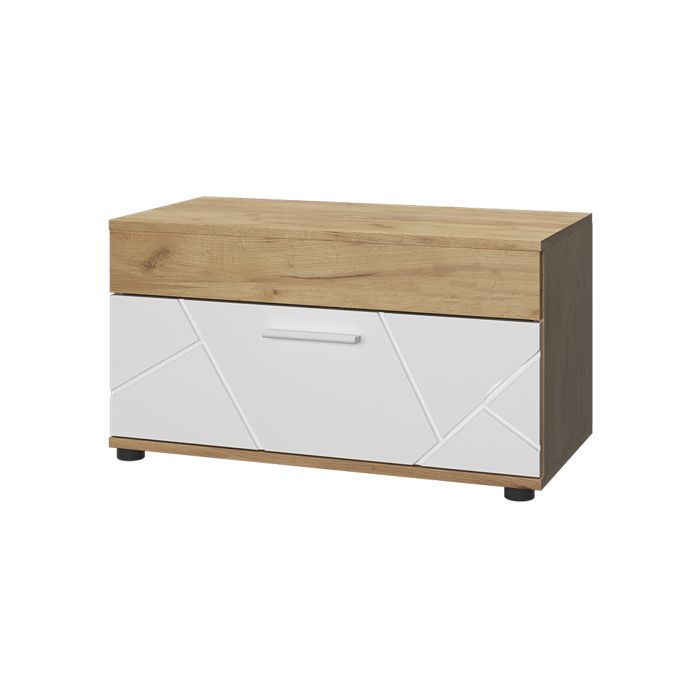 Meuble de salon Berno 70.8x38.9cm Armoire de classement Chêne de force doré/Blanc Vicco 55467