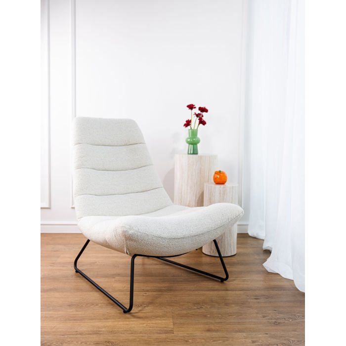 Fauteuil lounge – FORGENTS – crème/métal Fauteuil lounge – FORGENTS – crème/métal